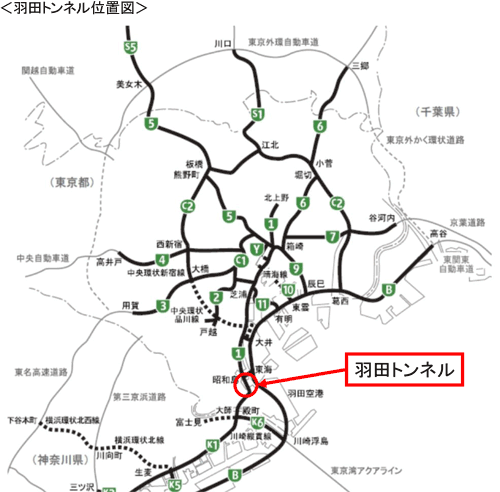 羽田トンネル位置図