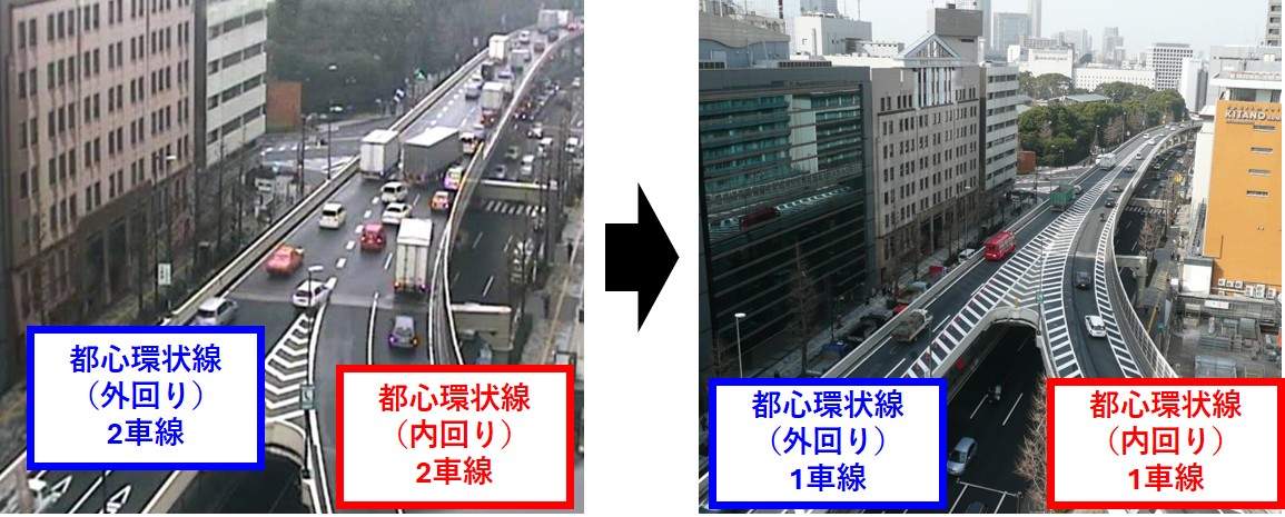 4号新宿線（下り）三宅坂JCT