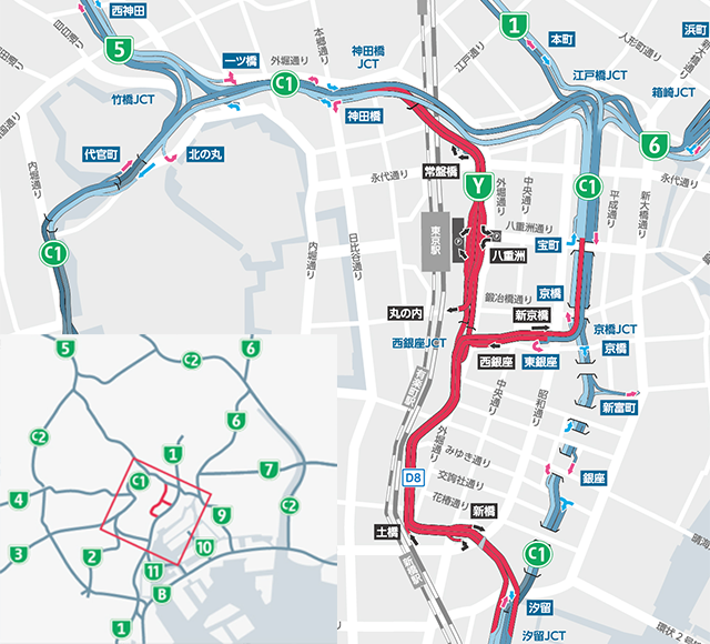 長期通行止め・廃止位置図