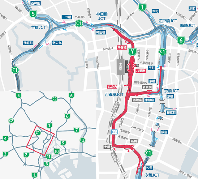 長期通行止め・廃止位置図