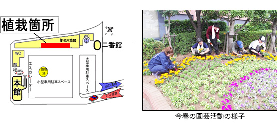 植栽箇所 今春の園芸活動の様子