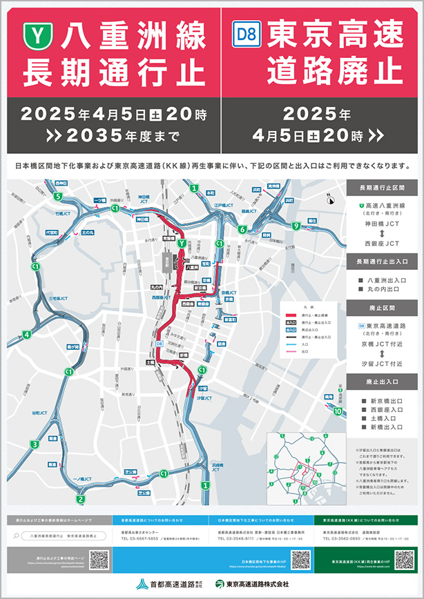 八重洲線長期通行止 東京高速道路廃止ポスター