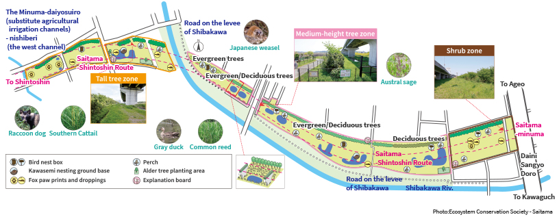 Image of the map of the Minobu Tanbo biotope