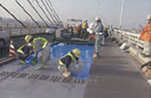 Image of SFRC pavement (steel fiber concrete pavement)