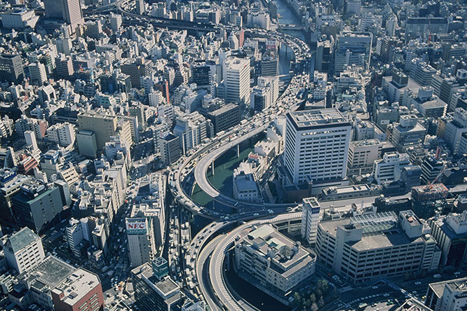 Junction constructed above a river (Edobashi Junction)