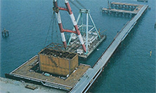 Image of Erecting the steel caisson