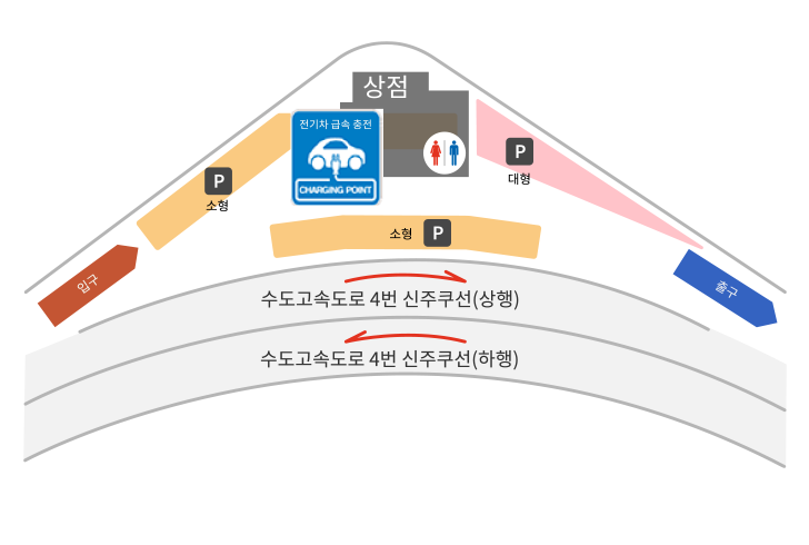 요요기 주차 구역(주차장) 내부 안내 지도