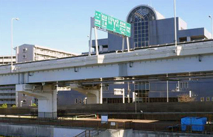 ภาพคานสะพานใกล้ทางเข้า/ทางออก Tsutsumi-dori หลังปรับปรุง