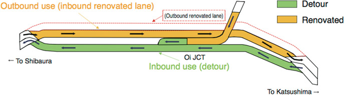 Image of detour planned for the Route 1 Haneda Line